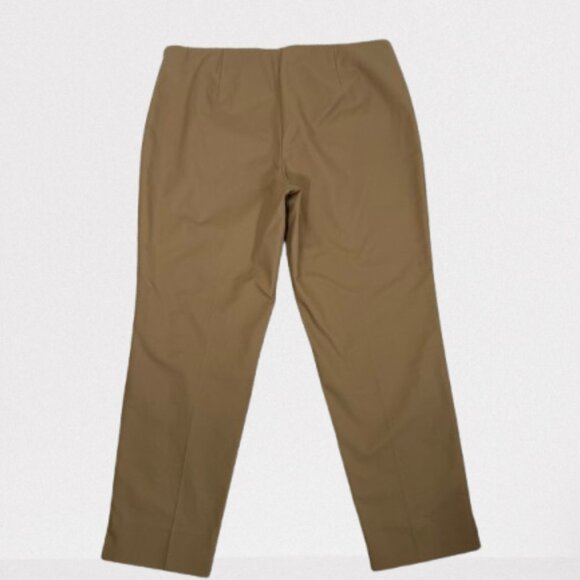 Lafayette 148 New York Stanton Ankle Pants Cotton Blend Side Zip ‎Size 14 Khaki - Picture 5 of 9